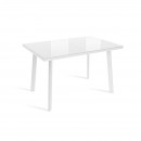 ANGLE 120 стол раздвижной со стеклом Белый Optiwhite/Белый гладкий