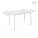 ЛИОН стол раздвижной со стеклом Белый/Белый