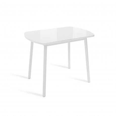 ВИНЕР Mini стол раздвижной со стеклом Белый/Белый