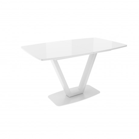 ЛОТУС стол раздвижной со стеклом Optiwhite Белый/Белый