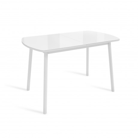 ВИНЕР G стол раздвижной со стеклом Белый/Белый